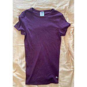 Pink velvet form fitting shirt